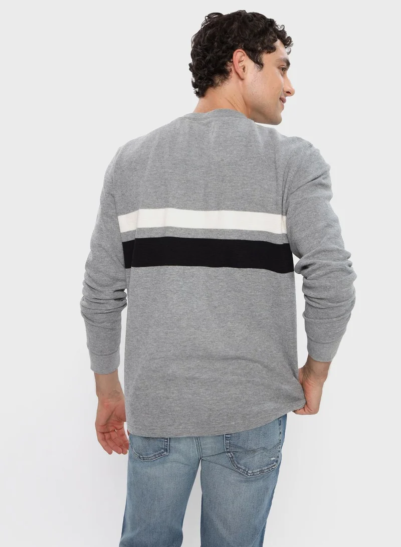 American Eagle Striped Crew Neck T- Shirt