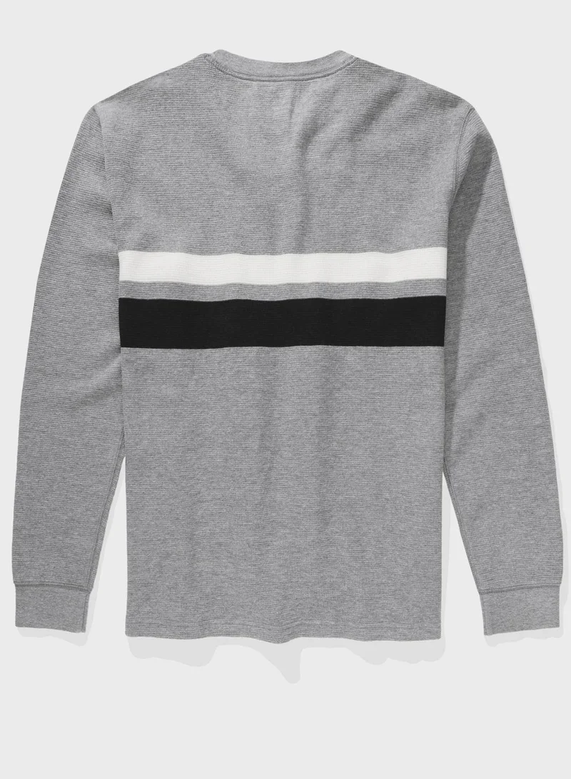 American Eagle Striped Crew Neck T- Shirt