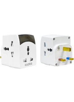 KADRIS Universal travel Plug Adapter, 3 Pin Power Plug Adapter With Light for AU/UK/EU/US, Plug Converter for Business, Holiday, Hotel, Airport  - Image 1