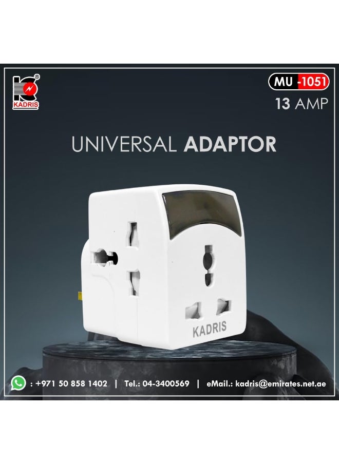 KADRIS Universal travel Plug Adapter, 3 Pin Power Plug Adapter With Light for AU/UK/EU/US, Plug Converter for Business, Holiday, Hotel, Airport  - Image 3