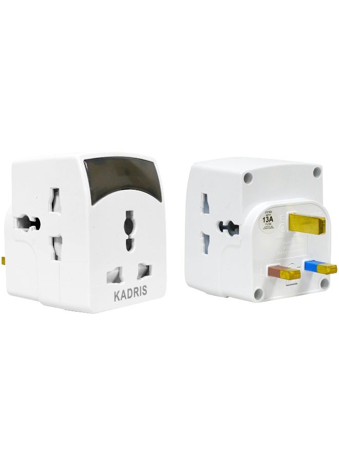KADRIS Universal travel Plug Adapter, 3 Pin Power Plug Adapter With Light for AU/UK/EU/US, Plug Converter for Business, Holiday, Hotel, Airport  - Image 4