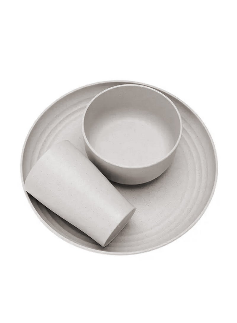 CATANES 18-Piece Reusable Tableware Eco-Friendly Plasltic Wheat Straw Dinnerware Set - Image 2