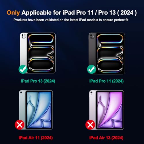 QHOHQ 3 Pack Camera Lens Protector for iPad Pro 13 / Pro 11 (2024), Tempered Glass Camera Cover, Full Coverage Protection, Ultra HD, Shatterproof, Anti-Scratch, Fingerprint Proof, Strong Adhesion - Image 2