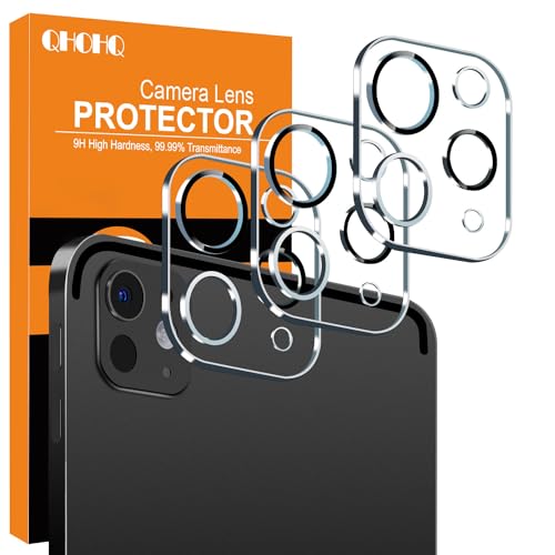 QHOHQ 3 Pack Camera Lens Protector for iPad Pro 13 / Pro 11 (2024), Tempered Glass Camera Cover, Full Coverage Protection, Ultra HD, Shatterproof, Anti-Scratch, Fingerprint Proof, Strong Adhesion - Image 1