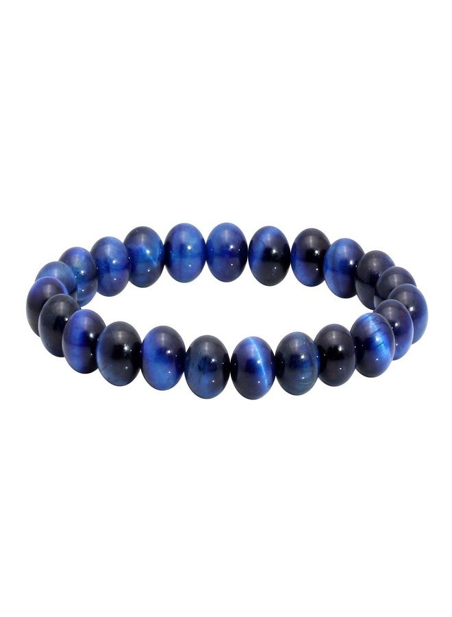 MILAKOO Healing Natural Blue Tiger Eye Bracelet for Women Men 8mm Stone Beaded Stretch Wristband - Image 1