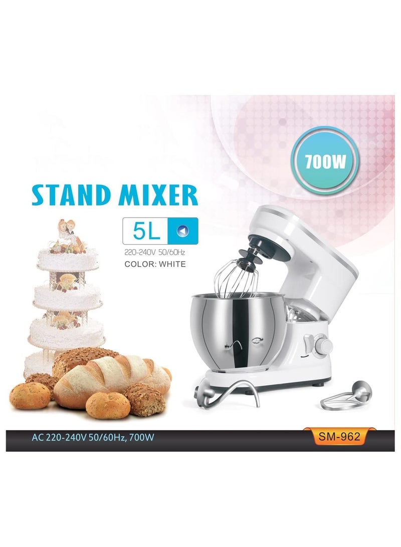 5L Stand Mixer, 700W Electric Food Dough Mixer with 6-Speed Control, Stainless Steel Bowl, Dough Hook, Whisk, Beater, and Egg White Separator for Baking & Cooking  - Image 5