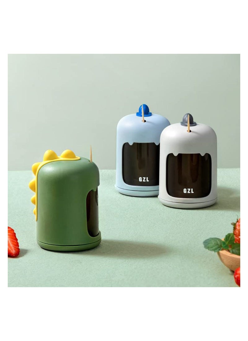 Generic Toothpick Holder-Toothpick Dispenser Automatic Toothpick Dispenser Cute Dinosaur Design Funny Toothpick Holder Dispenser For Teething Cleaning Portable Toothpick Holder (Grey)  - Image 5