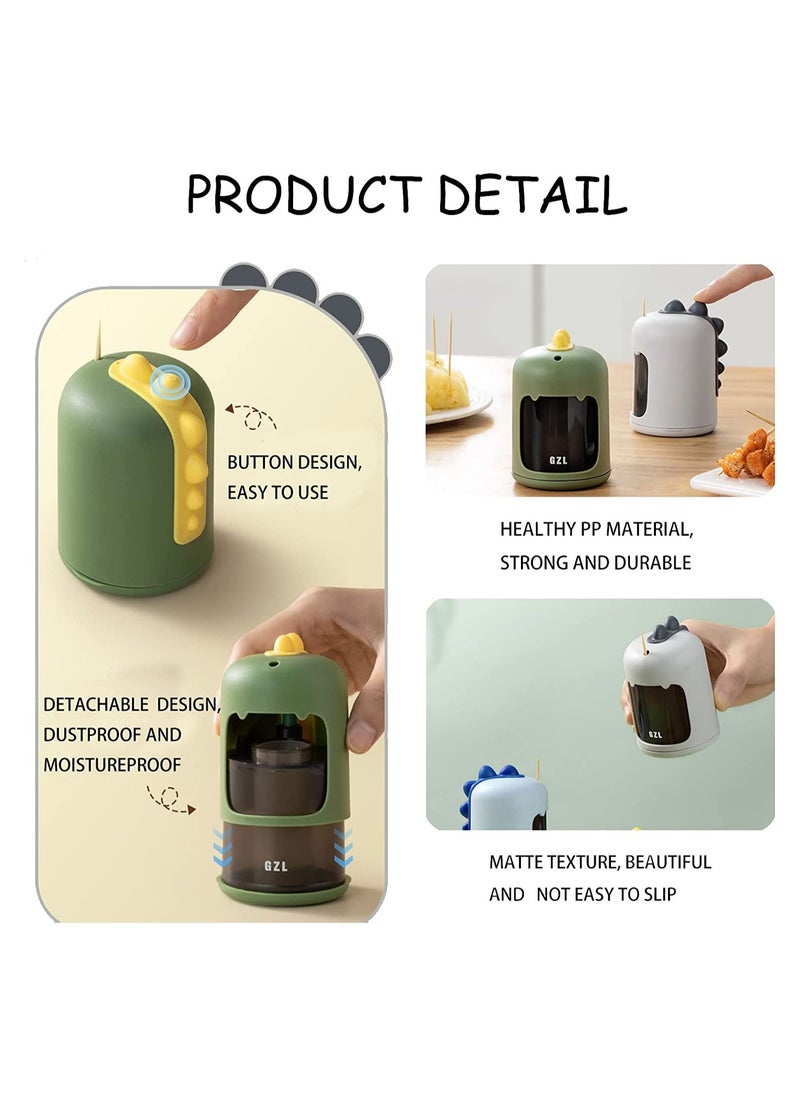 Generic Toothpick Holder-Toothpick Dispenser Automatic Toothpick Dispenser Cute Dinosaur Design Funny Toothpick Holder Dispenser For Teething Cleaning Portable Toothpick Holder (Grey)  - Image 4