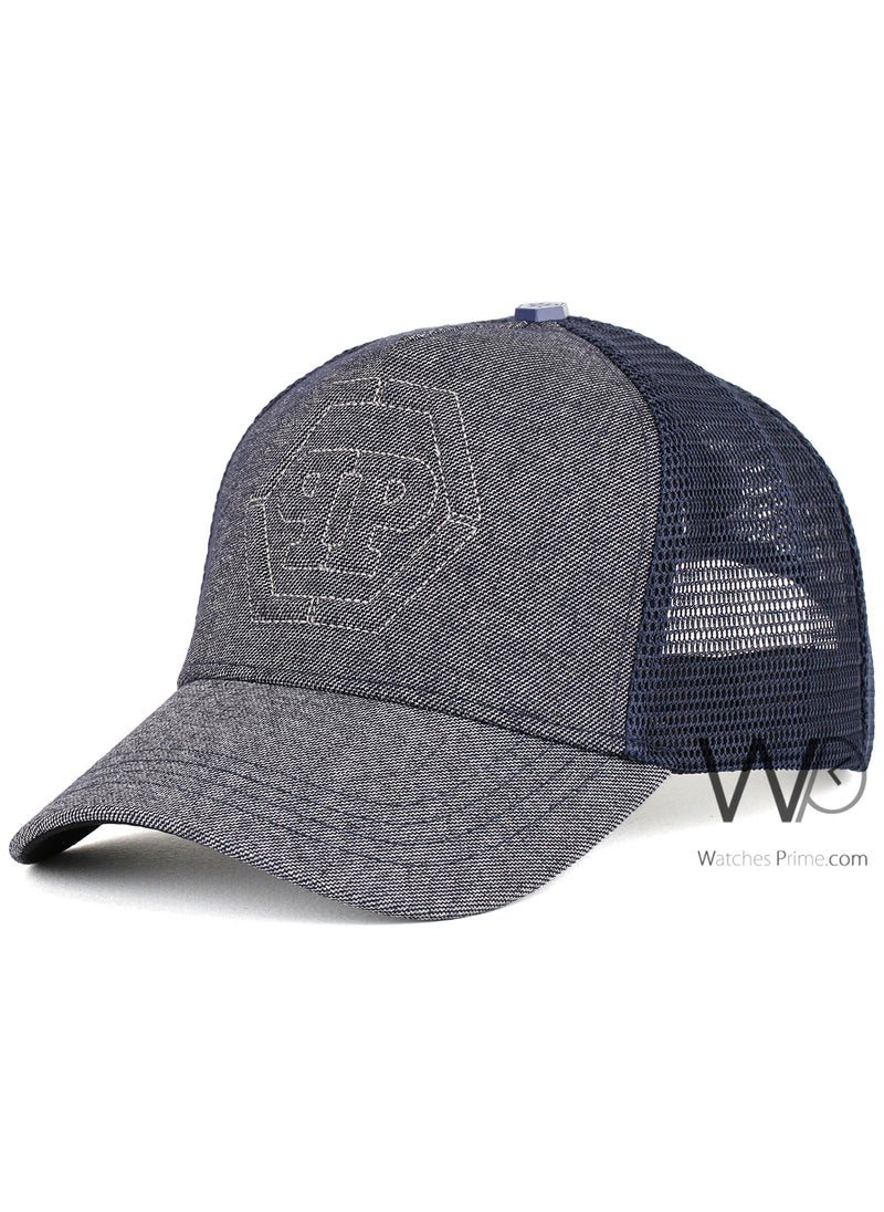 PHILIPP PLEIN Philipp Plein PP Trucker Mesh Cap Navy Blue Color Cotton Hat For Men PP  - Image 1