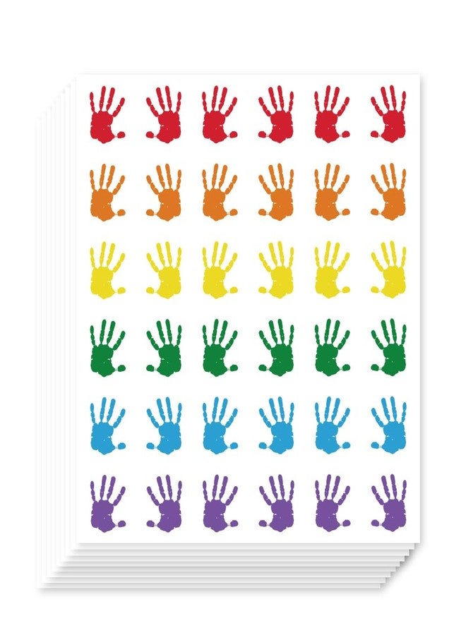 AHANDMAKER 720 Pieces Self-Adhesive Colored Handprints Labels Stickers, 0.5 Inch Watercolor Palm Marks Stickers for Planner Calendar Scrapbooking Crafting Party Decor Gift Bag Seal - Image 1