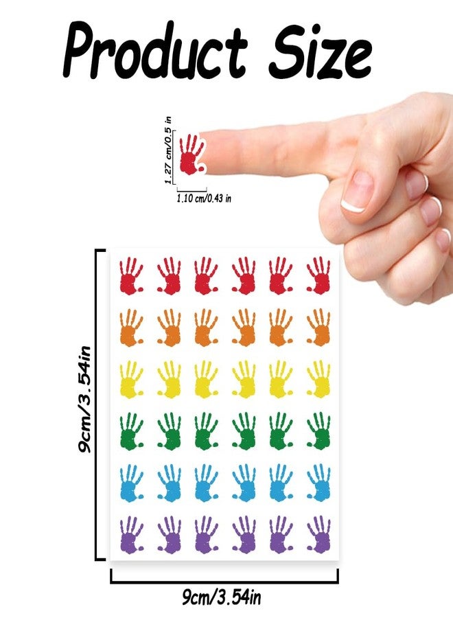 AHANDMAKER 720 Pieces Self-Adhesive Colored Handprints Labels Stickers, 0.5 Inch Watercolor Palm Marks Stickers for Planner Calendar Scrapbooking Crafting Party Decor Gift Bag Seal - Image 2