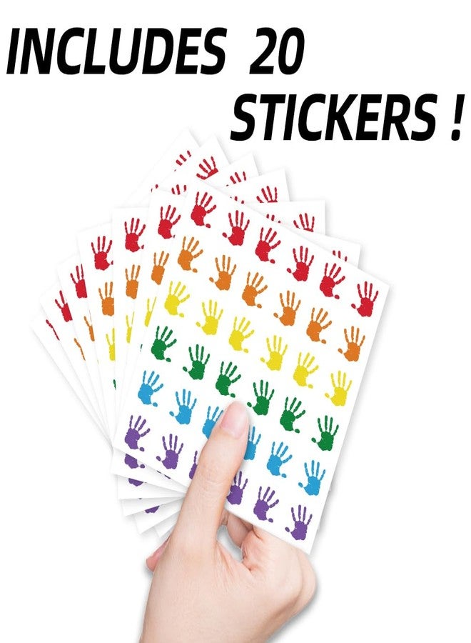 AHANDMAKER 720 Pieces Self-Adhesive Colored Handprints Labels Stickers, 0.5 Inch Watercolor Palm Marks Stickers for Planner Calendar Scrapbooking Crafting Party Decor Gift Bag Seal - Image 3