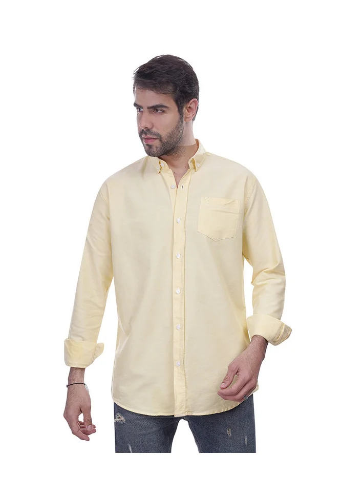 كوب قميص كوب سادة بأكمام طويلة وتفاصيل جيب