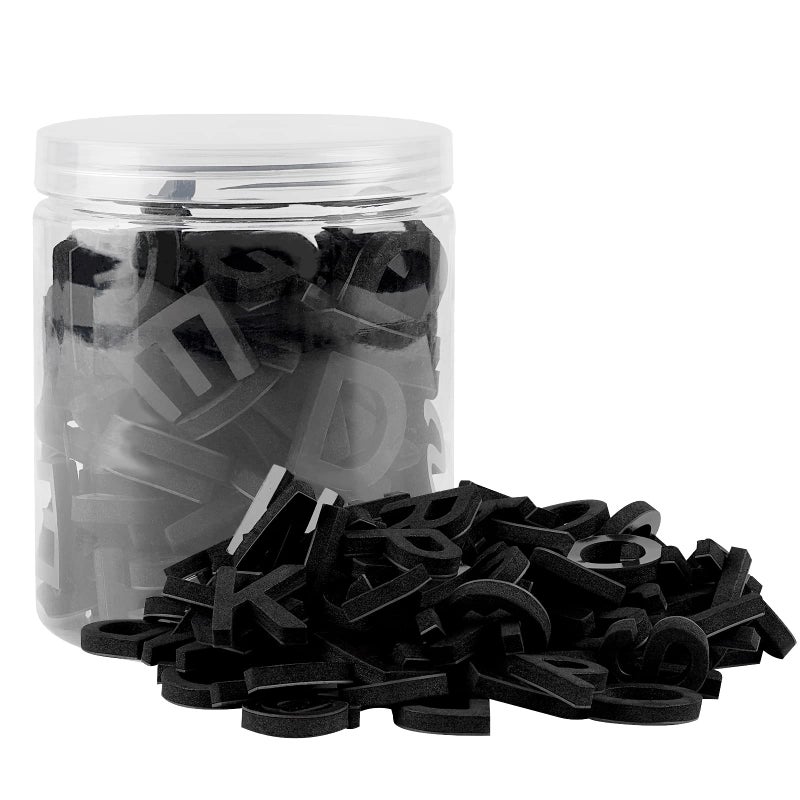 Lzttyee Decorative Magnetic EVA Alphabet Letters/Arabic Numerals for Refrigerator/White Board (117pcs Letters Black) - Image 1