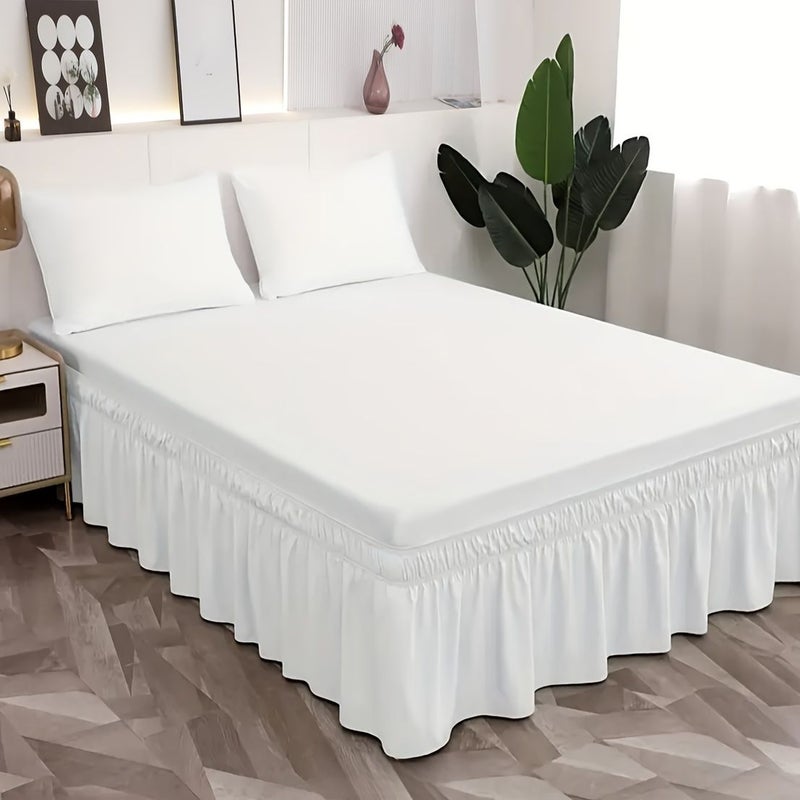Queen Size 16 Inch Bed Skirt Matcha Color Ultra Fine Microfiber With Two Elastic Bands - Image 4