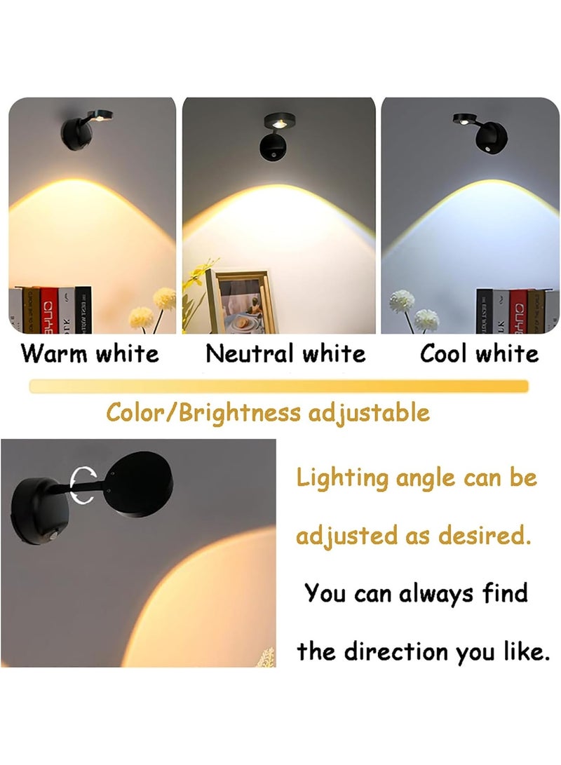 KIIUMI Motion Sensor Picture Light，LED Motion Sensor Night Light,Rechargeable Wall Sconce,Picture Light,Dimmable 3 Color Temperature,360°Rotation Wireless Spotlight for Wall Stair Kids Room Hallway Bedroom Cabinet Closet - Image 5