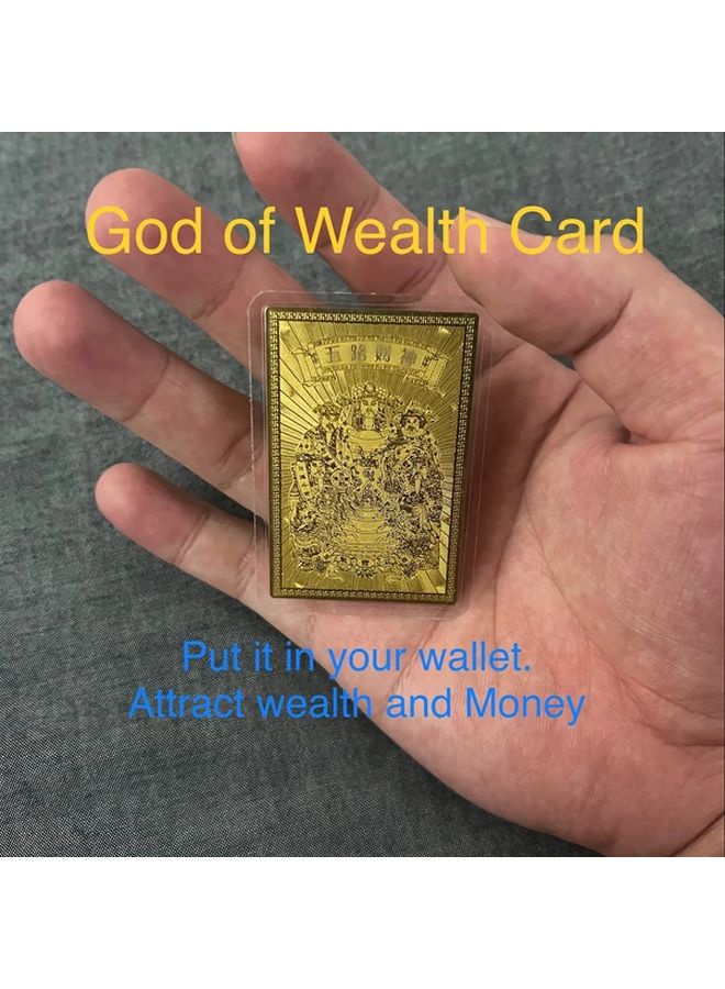 1pc Wealth God Blessing Amulet Card For Phone Wallet Pillow Home Decor - Image 3
