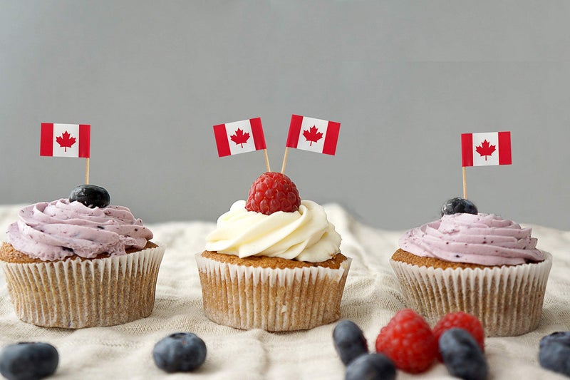 QQSD Canada Toothpick Flag Canadian Small Mini Cupcake Topper Flags,100 pcs - Image 5