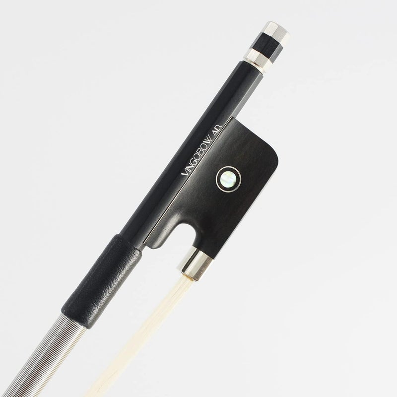VINGOBOW Carbon Fiber Cello Bow 1/4 Size 100CB Quarters Advanced Level Parisian Eyes Ebony Frog Unbleached Mongolian Black Horse Hair Pernambuco Performance Powerful and Wild Tone - Image 5