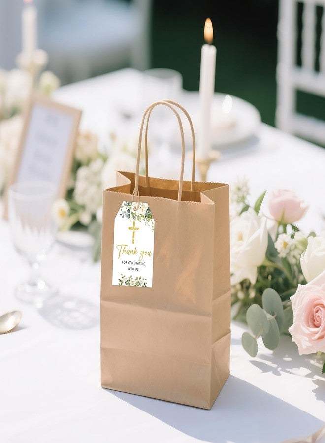 joycraft 50 PCS Baptism Thank You Gift Tags with String, 3.3x2.1 in Wedding Party Favor Tags, Gold Cross Greenery Hangtags for Baby Shower, Birthday, Communion, Bible Study, Family Prayer - Image 5