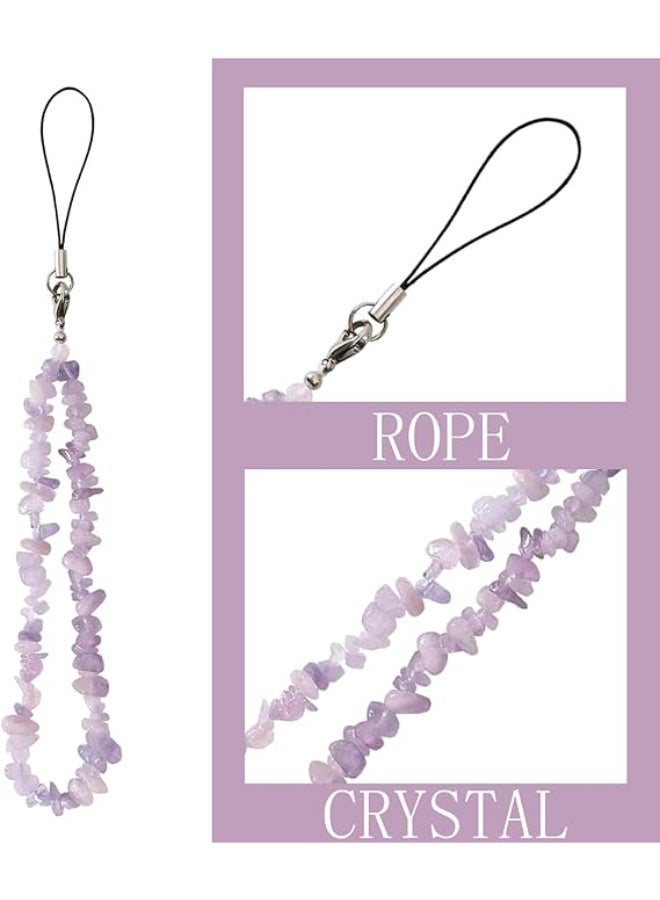 JOUDIYA 2 Pcs Phone Charms, Beaded Crystal Phone Chain, Phone Case Lanyard Wrist Strap, Natural Gemstone - Image 3