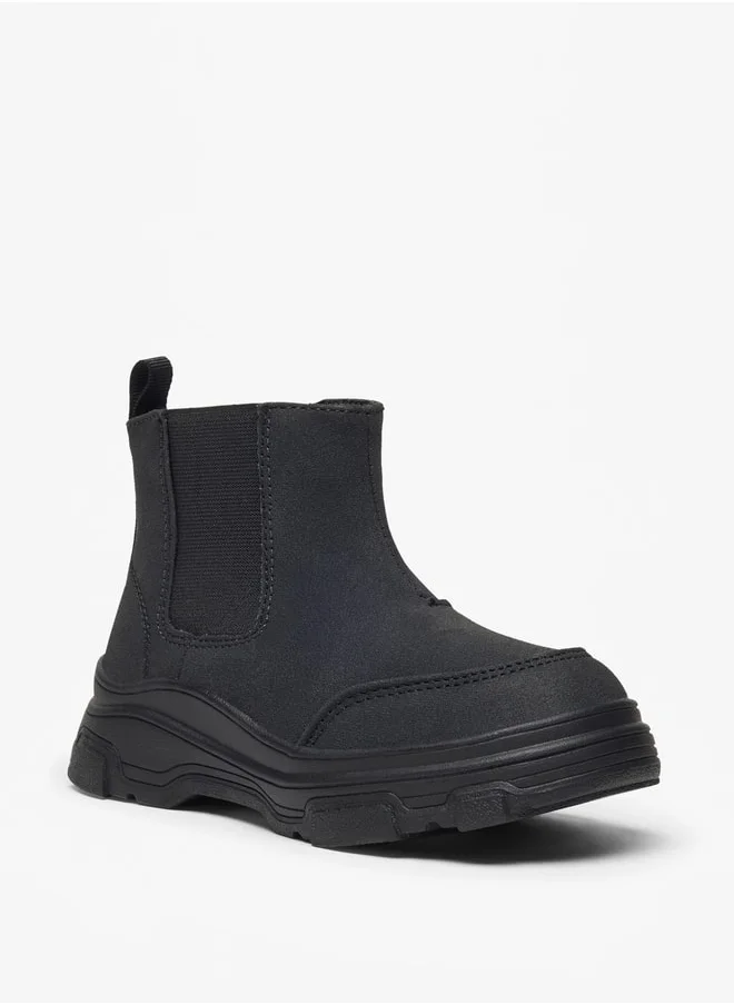 ال بي ال من شو اكسبرس Boy's Solid High Cut Boots with Zip Closure