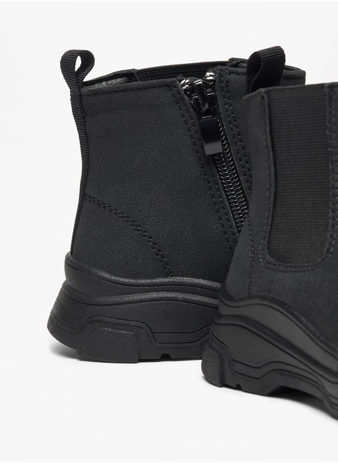 LBL by Shoexpress - Boy's Solid High Cut Boots with Zip Closure - Image 1