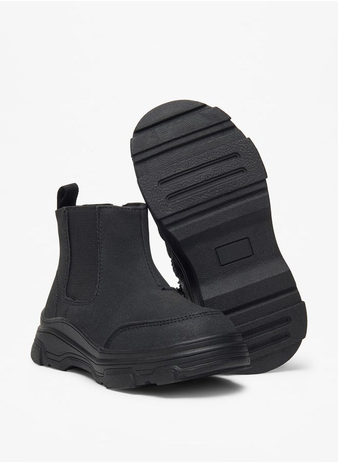 LBL by Shoexpress - Boy's Solid High Cut Boots with Zip Closure - Image 1