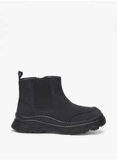 LBL by Shoexpress Boy's Solid High Cut Boots with Zip Closure  - Image 3
