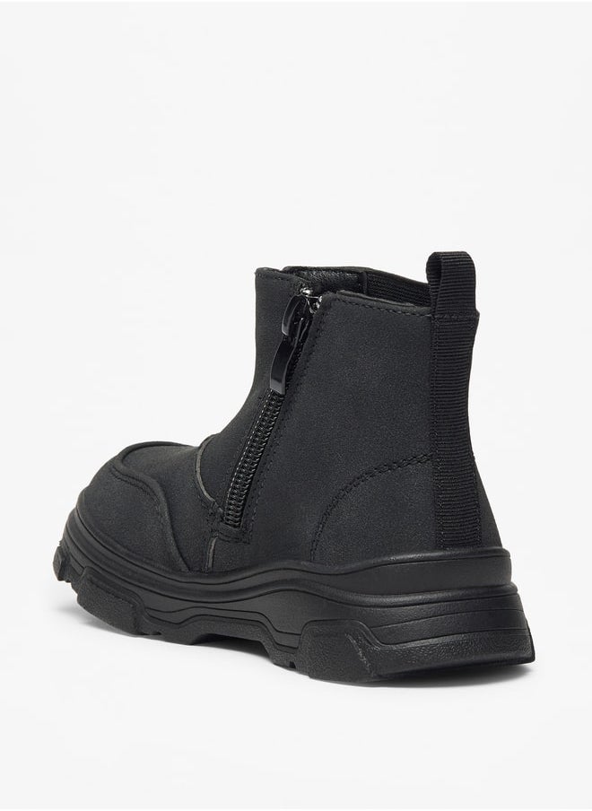 LBL by Shoexpress - Boy's Solid High Cut Boots with Zip Closure - Image 1