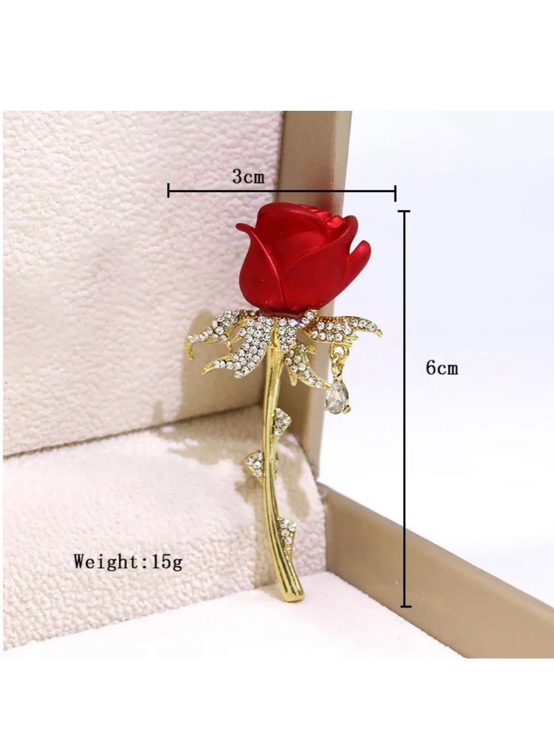 بلو لاين بروش نسائي باللون الذهبي والأحمر - Image 3