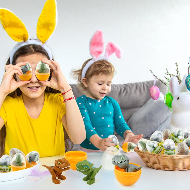 Sealive Dinosaur Egg Toys with Mini T-Rex Inside - 4 Pack Hatching Dinosaur Eggs for Kids 3-5, Educational Birthday Gifts, Boys Girls Party Favors, Interactive Play Learning Toys, Biting Fingers Big Mouth - Image 3