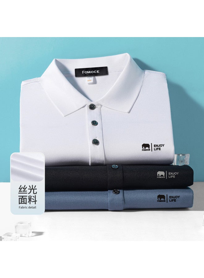 Fomoce durable & Easy-care Men's Business Casual Short-sleeve Polo Shirt - Image 2