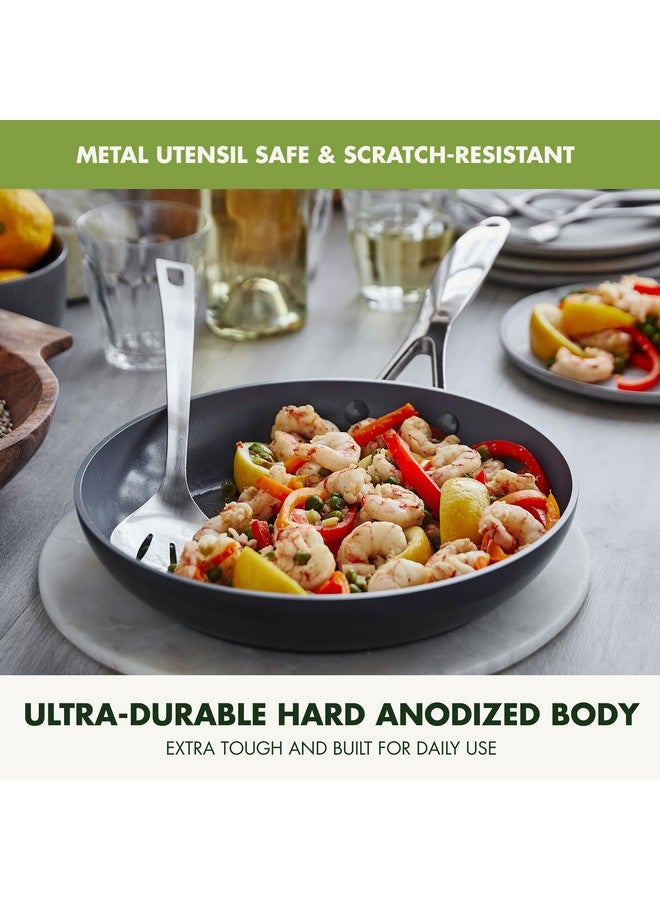 جرين بان مقلاة جرين بان فالنسيا برو الصحية المصنوعة من السيراميك المؤكسد الصلب غير اللاصق، مقاس 10 بوصات، خالية من PFAS، تعمل بالحث الكهرومغناطيسي، آمنة للاستخدام في غسالة الأطباق والفرن، لون رمادي - Image 2