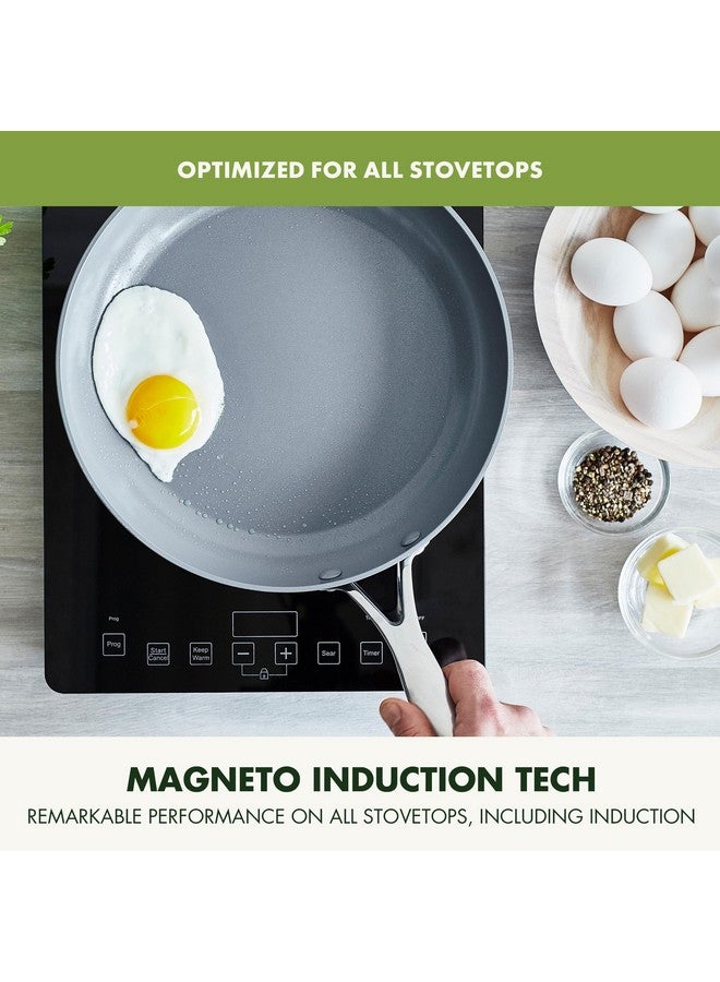 جرين بان مقلاة جرين بان فالنسيا برو الصحية المصنوعة من السيراميك المؤكسد الصلب غير اللاصق، مقاس 10 بوصات، خالية من PFAS، تعمل بالحث الكهرومغناطيسي، آمنة للاستخدام في غسالة الأطباق والفرن، لون رمادي - Image 1