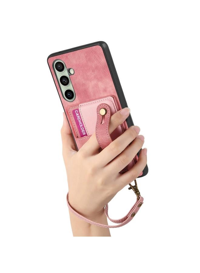 erorex Case For Samsung Galaxy A56 5G Retro Cross Wristband Wallet Leather Back Phone Case - Image 4