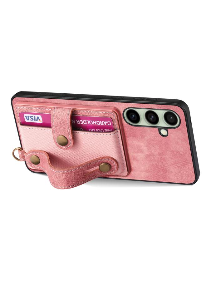 erorex Case For Samsung Galaxy A56 5G Retro Cross Wristband Wallet Leather Back Phone Case - Image 3