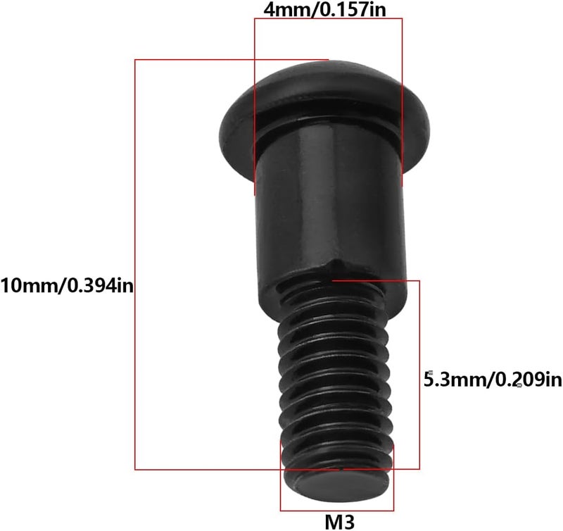 ECSiNG 12pcs Black Hex Buttonhead Incision Kingpin Shoulder Screws M3 Axle Screw Compatible with Axial SCX10 AR44 Compatible with Capra F9 M3x4x10mm - Image 4