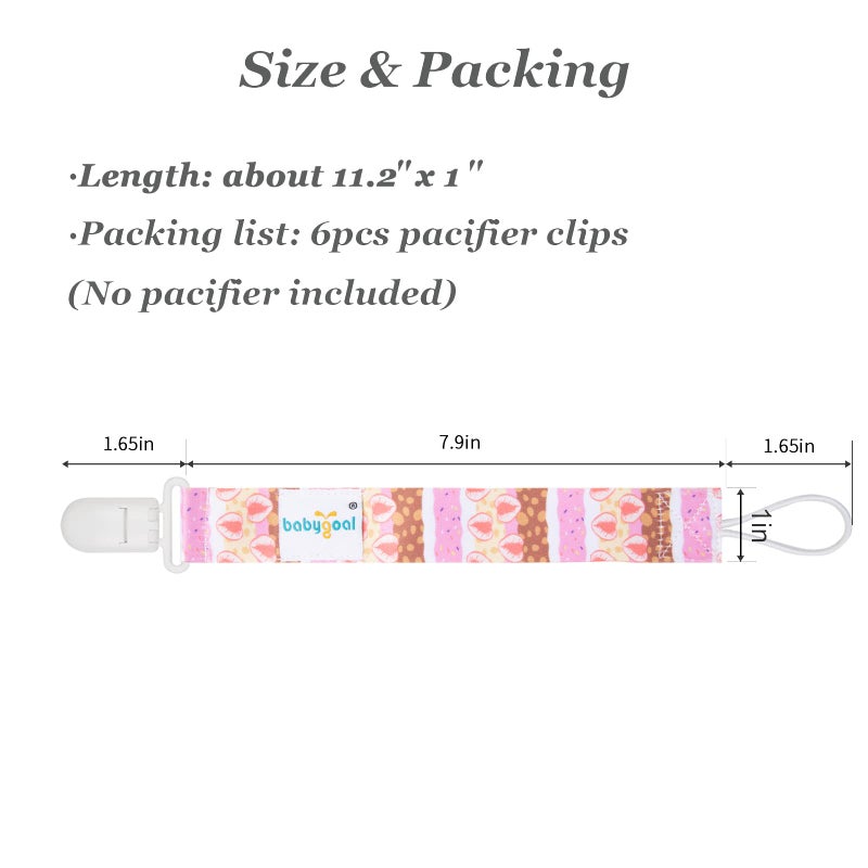Babygoal Pacifier Clips, 6 Pack Binky Paci Holder and Leash for Boys and Girls Fits for Most Pacifier, Binkie Styles & Baby Teethers & Toys and Gift 6PB23 - Image 5