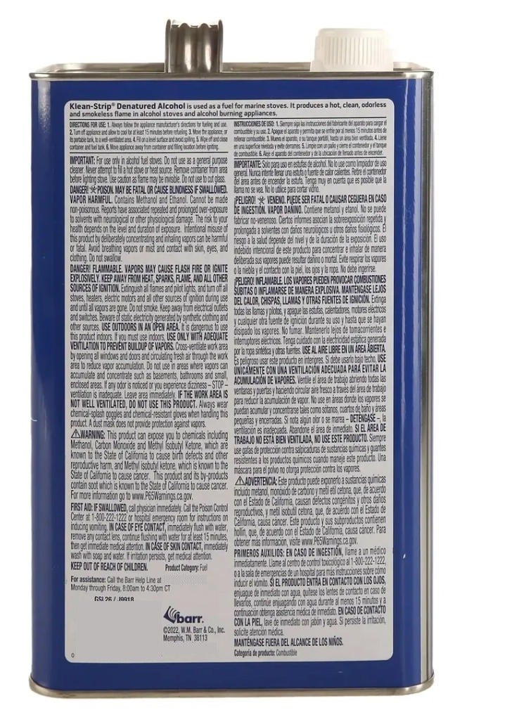 Klean Strip Fuel Denatured Alcohol 3.78 L - Image 3