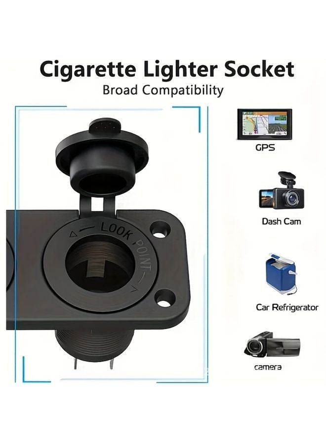 12V Blue Led Car USB Charger Dual QC3 0 Fast Charging Ports Socket Panel For Cars Boats RVs - Image 5