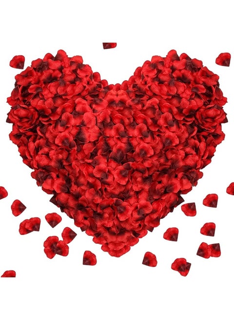 2000 قطعة من بتلات الورد الصناعي، بتلات زهور صناعية مقاس 5×5 سم، مجموعة ديكورات رومانسية لليلة خاصة لعيد الحب، ذكرى الزواج، اقتراح الزواج، المناسبات، الحفلات، ديكور الطاولة، أحمر غامق