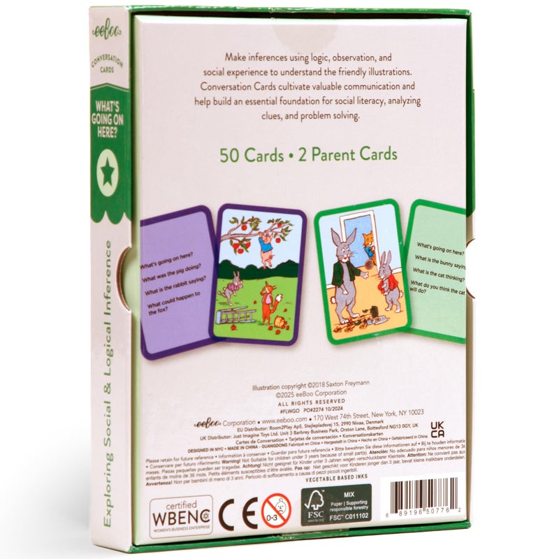 eeBoo: What's Going on Here? Conversation Flashcards, Develops Empathy Through Friendly Illustrations of Social Situations, Develop Social and Emotional Intelligence, for Ages 3 and up - Image 2