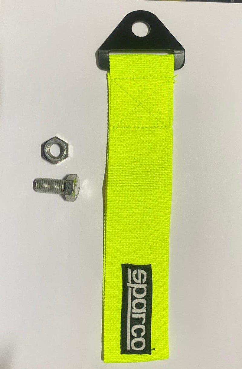 AUTO MT SPARCO CAR Truck Tow Belt Strap Universal Front Rear Tow Strap Tow Hook Towing Belt (Nylon, 1000 kg Pull Capacity) (NEON-SPARCO Tow Belt) - Image 2