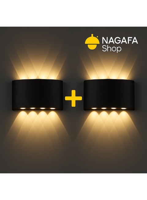 باندل (2قطعة) ابليك شادو LED مودرن إضاءة حائط عصرية مزدوجة ، خامة بلاستيك قوية، موفر للطاقة