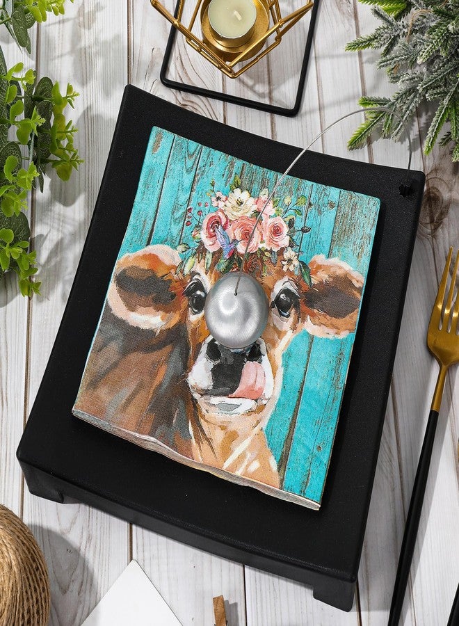 AnyDesign 80Pcs Highland Cow Floral Paper Napkins Rustic Farm Animal Disposable Napkins Decorative Dinner Hand Napkin for Farmhouse Holiday Party Supplies - Image 3