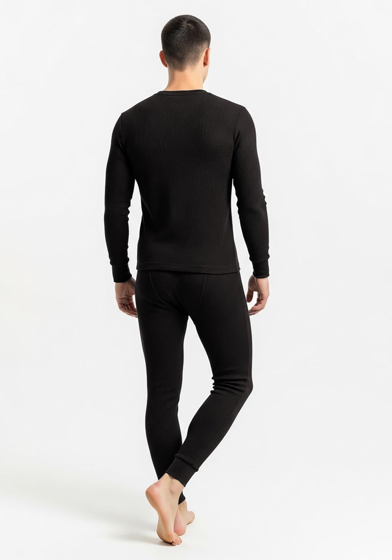Andrew Scott Men's Traditional Waffle Thermal Top & Bottom Set | Cotton Blend Base Layer Shirt -Long John Underwear - Image 3