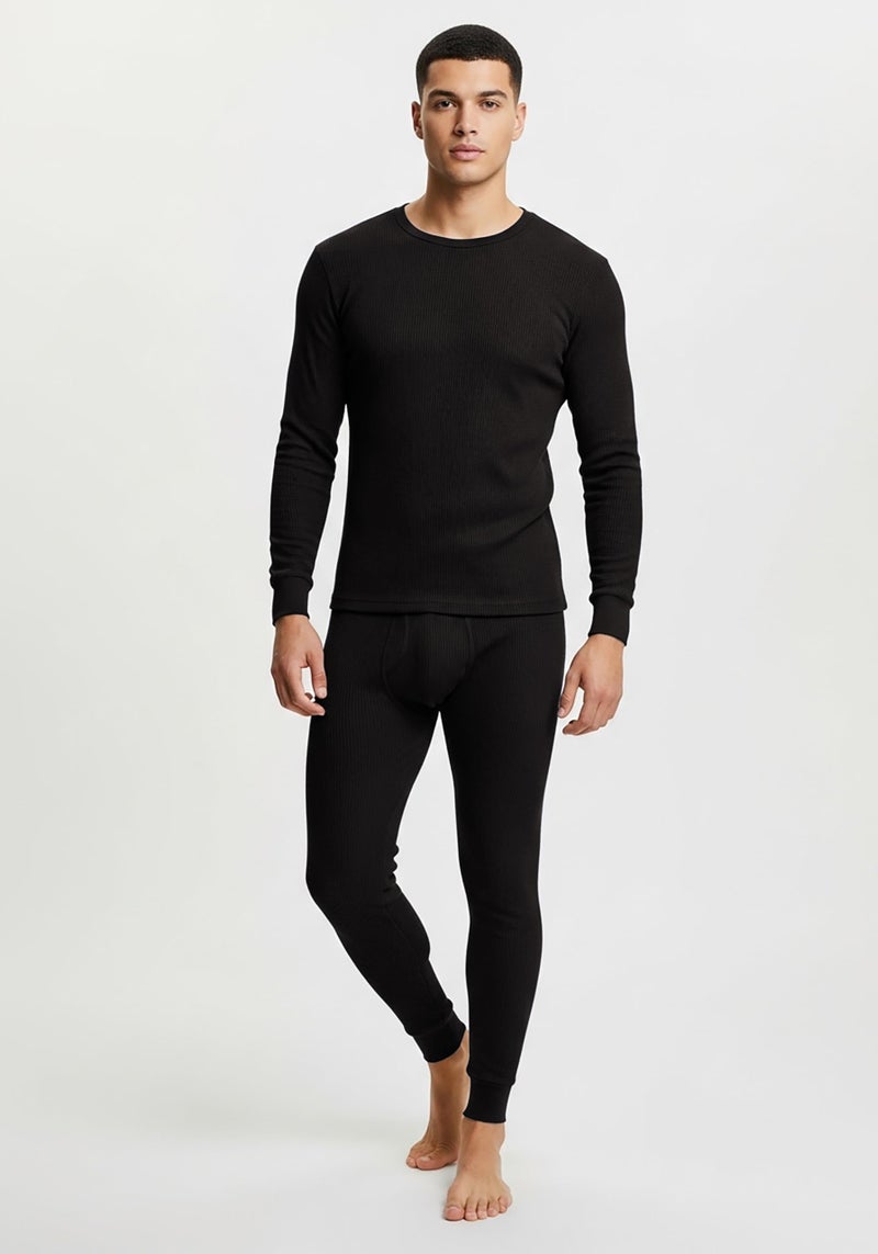 Andrew Scott Men's Traditional Waffle Thermal Top & Bottom Set | Cotton Blend Base Layer Shirt -Long John Underwear - Image 2