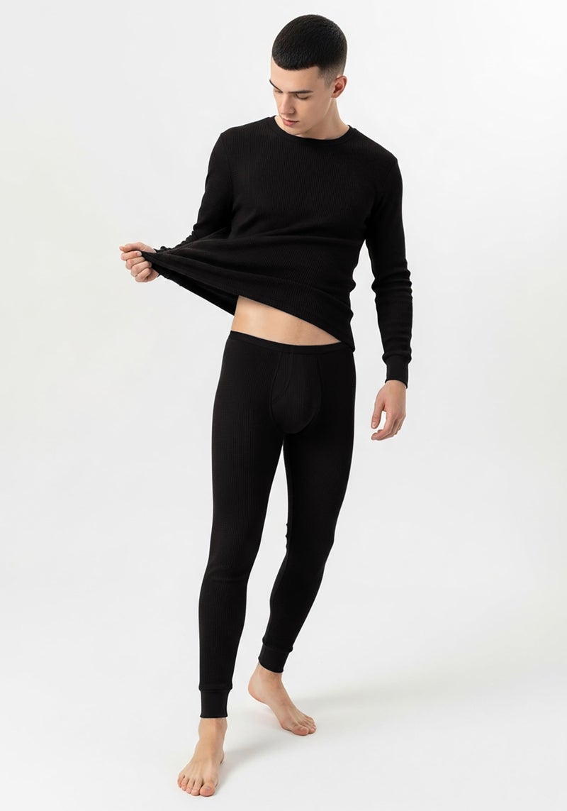 Andrew Scott Men's Traditional Waffle Thermal Top & Bottom Set | Cotton Blend Base Layer Shirt -Long John Underwear - Image 4