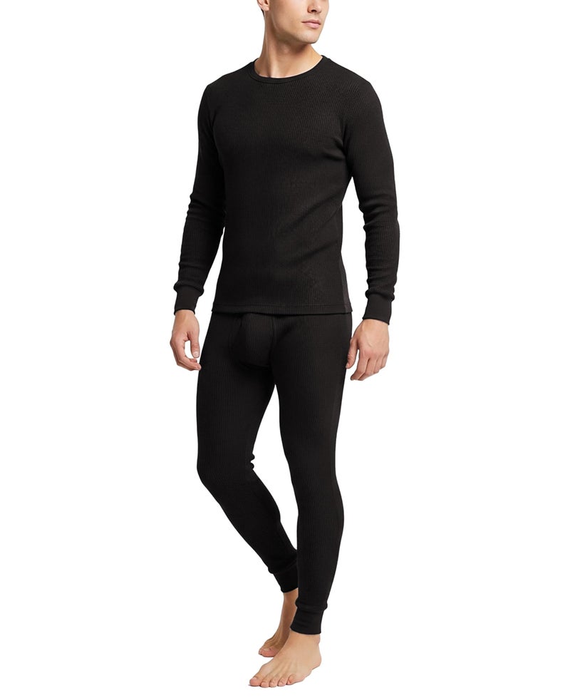Andrew Scott Men's Traditional Waffle Thermal Top & Bottom Set | Cotton Blend Base Layer Shirt -Long John Underwear - Image 1